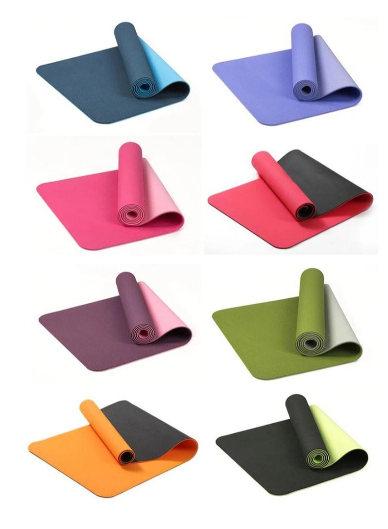 Generic Anti-slip yoga mat made of environmentally friendly thermoplastic rubber, suitable for Pilates and gymnastics exercises, comes with a carrying strap and a storage bag / 3 pieces green  - Image 2
