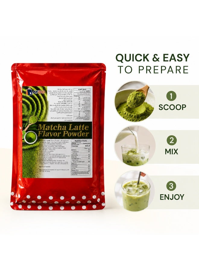 Ayoo Matcha Latte Flavor Powder 1kg | Premium Green Tea Drink Mix | Matcha Latte, Bubble Tea, Smoothies, Baking & Desserts - Image 4