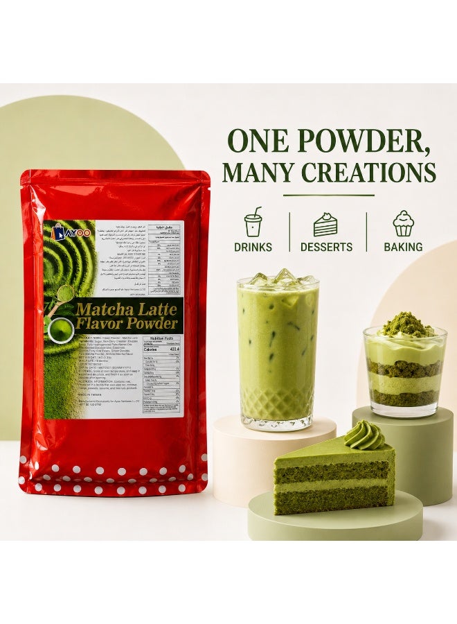 Ayoo Matcha Latte Flavor Powder 1kg | Premium Green Tea Drink Mix | Matcha Latte, Bubble Tea, Smoothies, Baking & Desserts - Image 5
