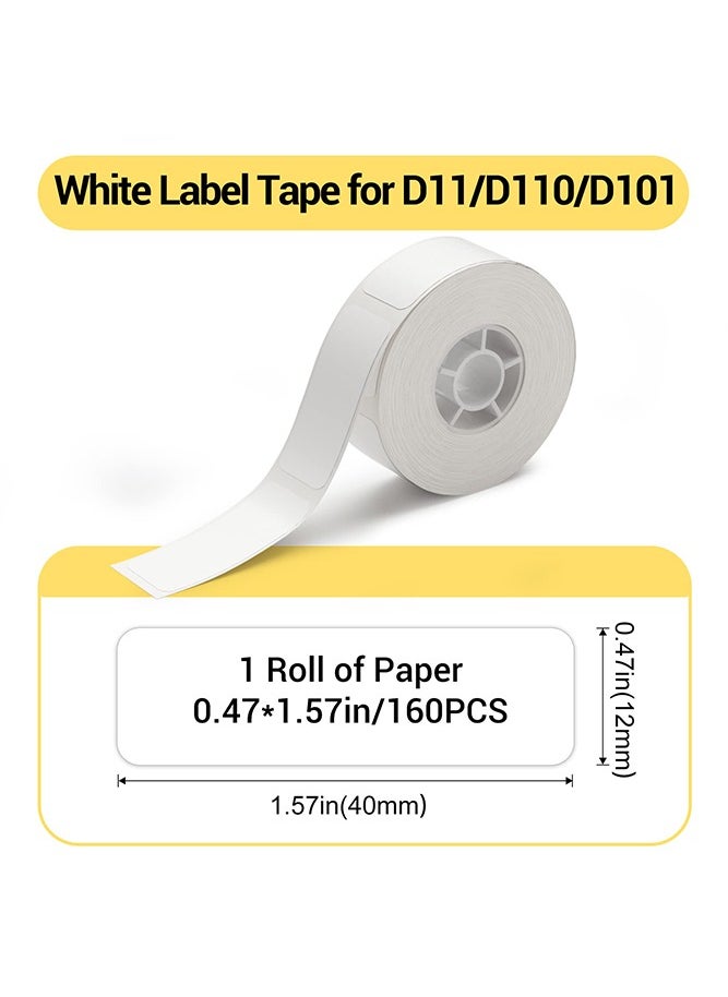 NIIMBOT D11/D110/D101 Label Maker Tape Adhesive White Label Sticker Waterproof Thermal Label Paper for Barcode Printing 12*40mm White  - Image 2