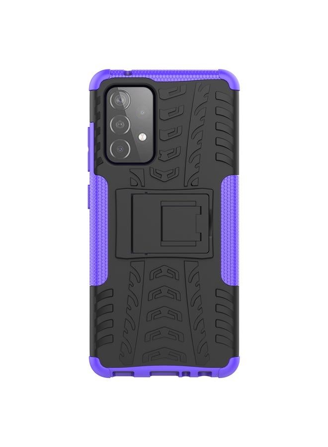 S-TOP Case For Samsung Galaxy A52 5G / 4G Tire Texture Shockproof TPU+PC Protective Case with Holder - Image 2