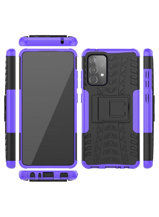 S-TOP Case For Samsung Galaxy A52 5G / 4G Tire Texture Shockproof TPU+PC Protective Case with Holder - Image 4