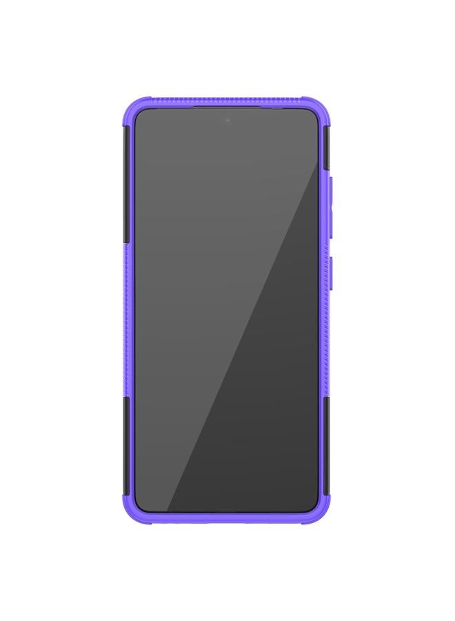 S-TOP Case For Samsung Galaxy A52 5G / 4G Tire Texture Shockproof TPU+PC Protective Case with Holder - Image 3