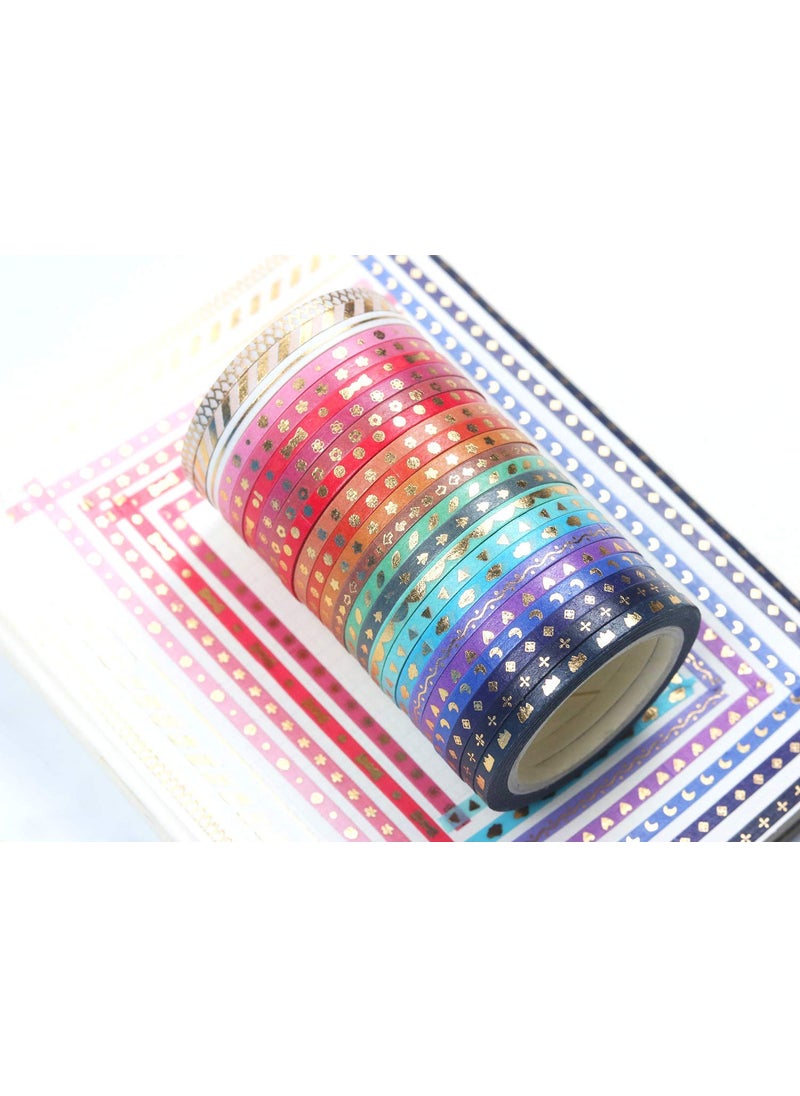 ELEPHANTBOAT - ELEPHANTBOAT® Washi Tape, Scrapbook Tape Craft Supplies 3mm Wide for DIY, Decorative Craft, Gift Wrapping, Scrapbooking 24rolls (3mm*5M) - Image 1