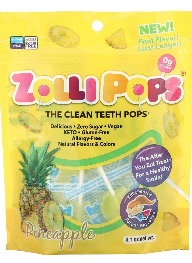 ZOLLIPOPS The Clean Teeth Pops Pineapple 3.1 oz 