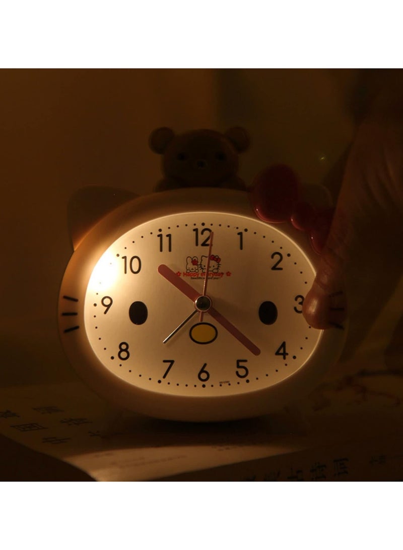عام ساعة منبه كوايي، ساعة منبه بمظهر قطة، ساعة كرتونية للقطط، منبه صامت، طالب، فتيان، فتيات، ساعة أطفال - Image 4