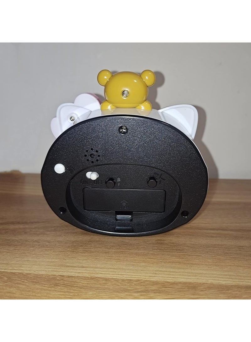 عام ساعة منبه كوايي، ساعة منبه بمظهر قطة، ساعة كرتونية للقطط، منبه صامت، طالب، فتيان، فتيات، ساعة أطفال - Image 5