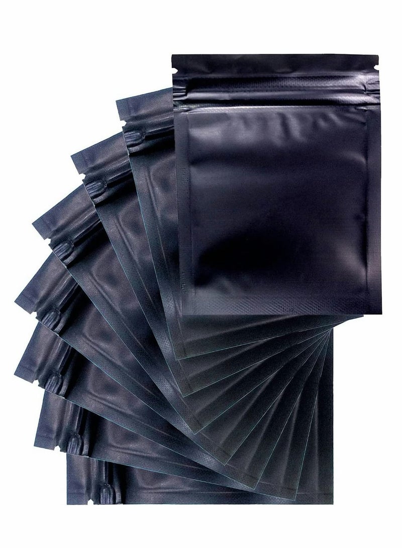 NIBEMINENT Resealable Mylar Bags, Smell Proof Candy Holographic Bags Black Vacuum Seal for Food Storage Coffee Beans, Jewelry Packaging, 100 Pcs, 3 x 4 Inch - Image 1
