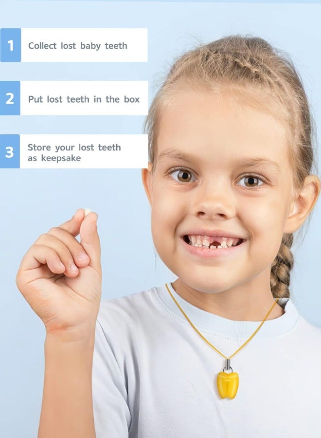 Tooth Saver Necklaces, 10pcs Baby Tooth Keepsake Box Set, Lost Teeth Saver Necklace Tooth Necklaces Container for Lost Teeth Holder Lost Teeth Saver Necklace Baby Milk Tooth Storage Box for kids - Image 3
