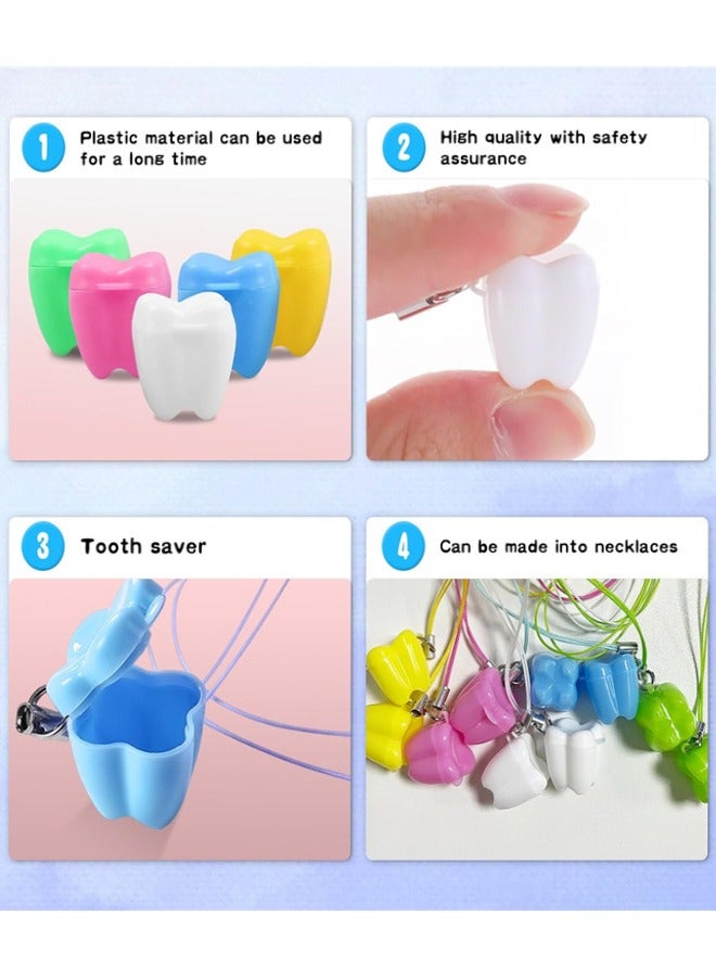 Tooth Saver Necklaces, 10pcs Baby Tooth Keepsake Box Set, Lost Teeth Saver Necklace Tooth Necklaces Container for Lost Teeth Holder Lost Teeth Saver Necklace Baby Milk Tooth Storage Box for kids - Image 4