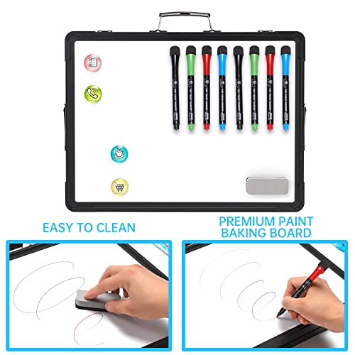 TSJ OFFICE Small Dry Erase White Board - TSJ OFFICE 12" x 16" Mini Easel Desktop Double Sided Whiteboard, Portable Magnetic Board on Table Top with Holder for Drawing, Teacher Instruction, Memo Board - Image 2