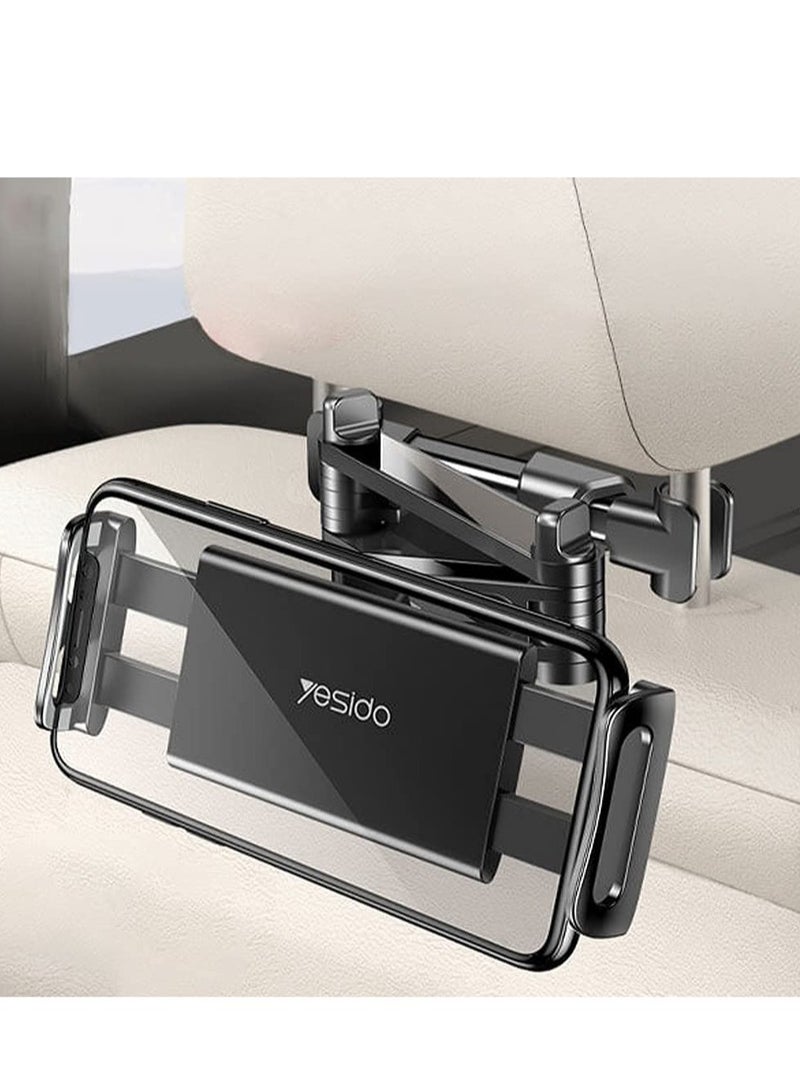 Yesido C117 Car Tablet Headrest Mount Tablet Holder For Car Seat 360 Degree Rotation Compatible With 4.7Inch To 12.9 Inch, Compatible With Tablets/Iphone 13/Ipads/Smartphones - Image 4