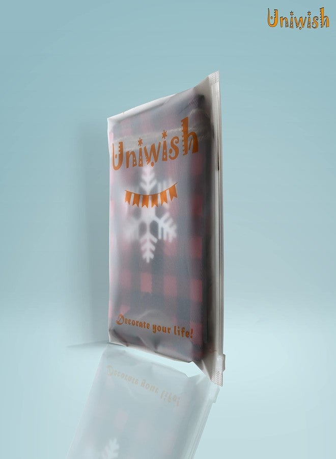 Uniwish لافتة "أعياد سعيدة" من يونيويش، زينة عيد الميلاد ورأس السنة الجديدة للمدفأة، بنمط مربعات الجاموس الريفي، زينة معلقة خارجية للمنزل والحديقة - Image 5