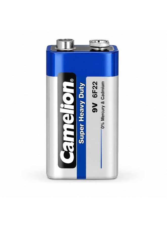 Camelion Super Heavy Duty 9V Battery, Zinc Carbon PP3 Battery for Smoke Alarms, Microphones, Multimeters, Radios & Electronic Devices - Image 1