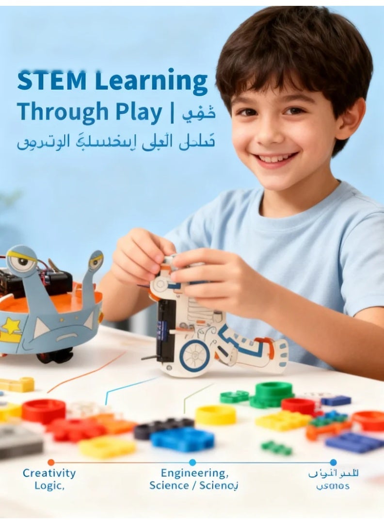 robotgcc STEM Robot Building Toy Kit for Kids (8-in-1) – DIY Engineering Projects: Drawing Bot, Blower, Vacuum Cleaner & More – Ideal Gift Ages 6-12 - Image 2