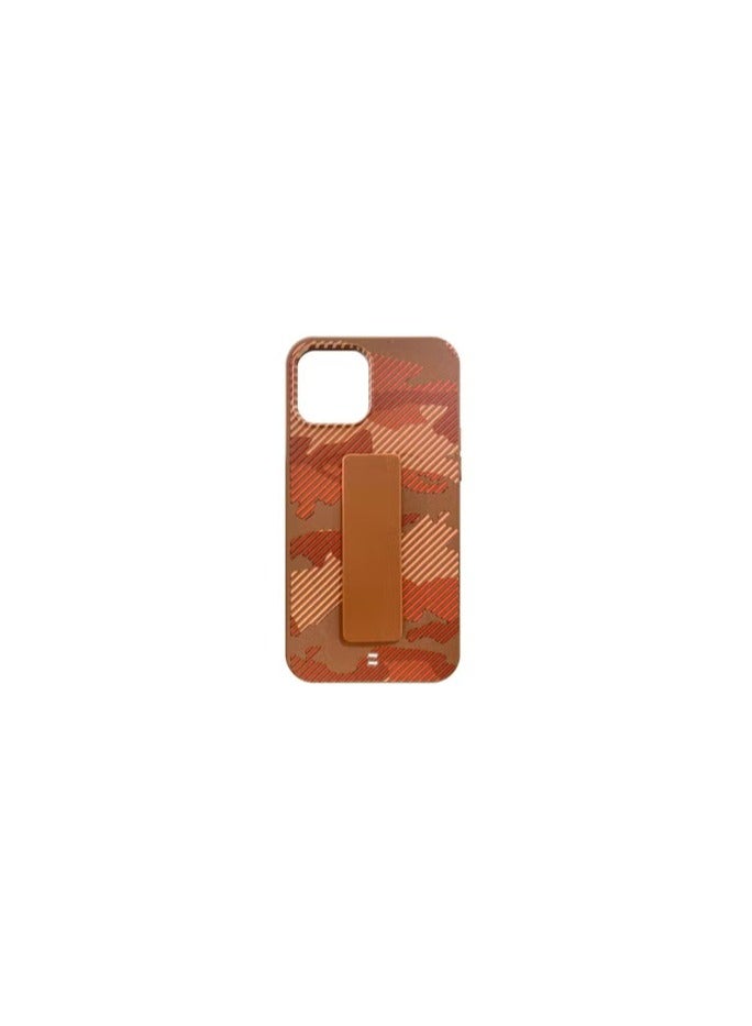CATANES iPhone 12 Pro Max Hybrid Anti Drop Case with Hand Grip and Lanyard Strap Camouflage Brown - Image 2
