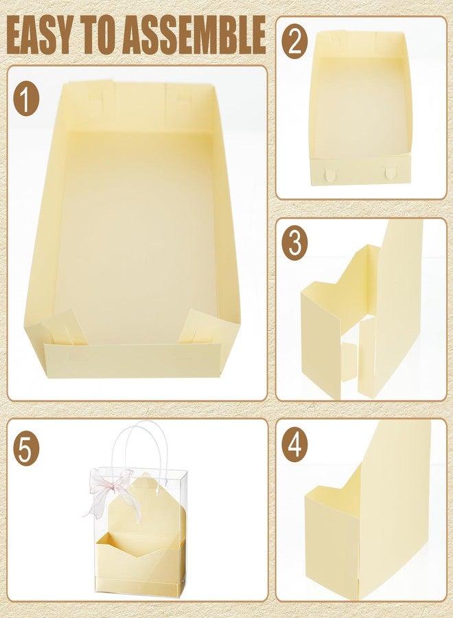 Resurhang 16 Set Flower Gift Boxes for Arrangement Mother's Day Flower Bags with Envelope Gift Boxes Clear plastic Bags with Handle Ribbon for Mom Wedding Bridal Shower Anniversary Floral Arrangement - Image 3