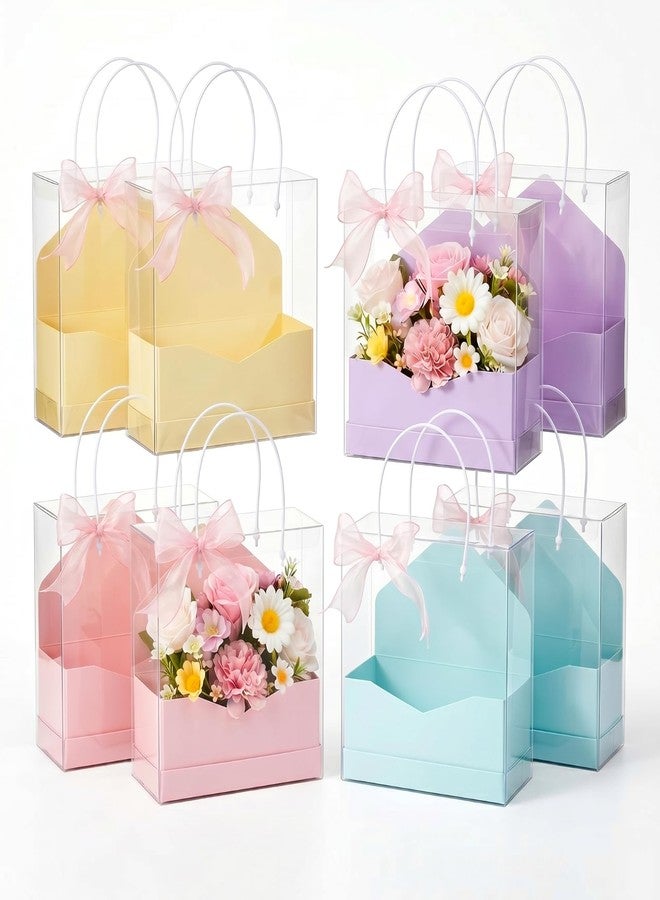 Resurhang 16 Set Flower Gift Boxes for Arrangement Mother's Day Flower Bags with Envelope Gift Boxes Clear plastic Bags with Handle Ribbon for Mom Wedding Bridal Shower Anniversary Floral Arrangement - Image 1