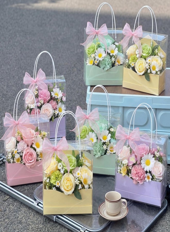 Resurhang 16 Set Flower Gift Boxes for Arrangement Mother's Day Flower Bags with Envelope Gift Boxes Clear plastic Bags with Handle Ribbon for Mom Wedding Bridal Shower Anniversary Floral Arrangement - Image 5