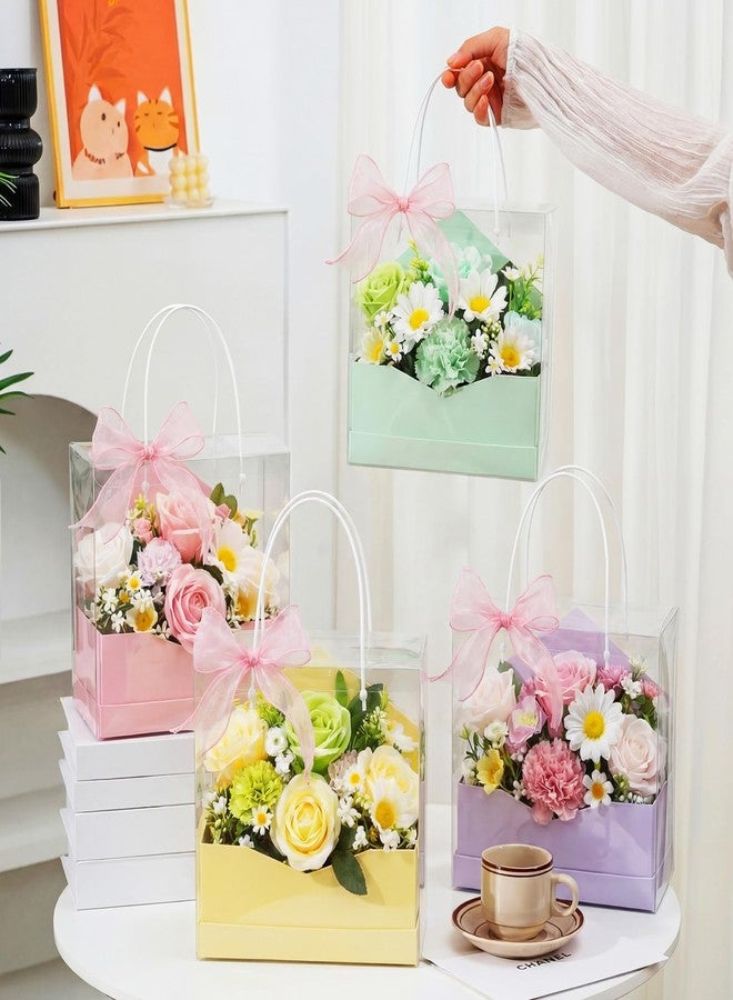 Resurhang 16 Set Flower Gift Boxes for Arrangement Mother's Day Flower Bags with Envelope Gift Boxes Clear plastic Bags with Handle Ribbon for Mom Wedding Bridal Shower Anniversary Floral Arrangement - Image 4