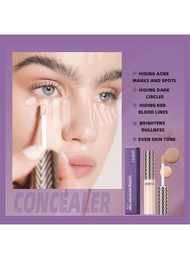 كيو آي بست شريط تصحيح طويل الأمد، خافي عيوب سائل مقاوم للماء والعرق، طويل الأمد، من الصعب إزالته، تغطية كاملة للبقع اللونية وعلامات حب الشباب، يخفف الهالات السوداء، مكياج تحديد الوجه السائل، رقم 04 - Image 3