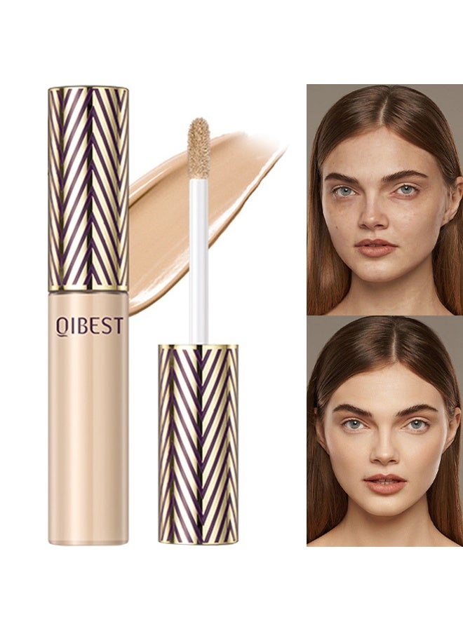 كيو آي بست شريط تصحيح طويل الأمد، خافي عيوب سائل مقاوم للماء والعرق، طويل الأمد، من الصعب إزالته، تغطية كاملة للبقع اللونية وعلامات حب الشباب، يخفف الهالات السوداء، مكياج تحديد الوجه السائل، رقم 04 - Image 1