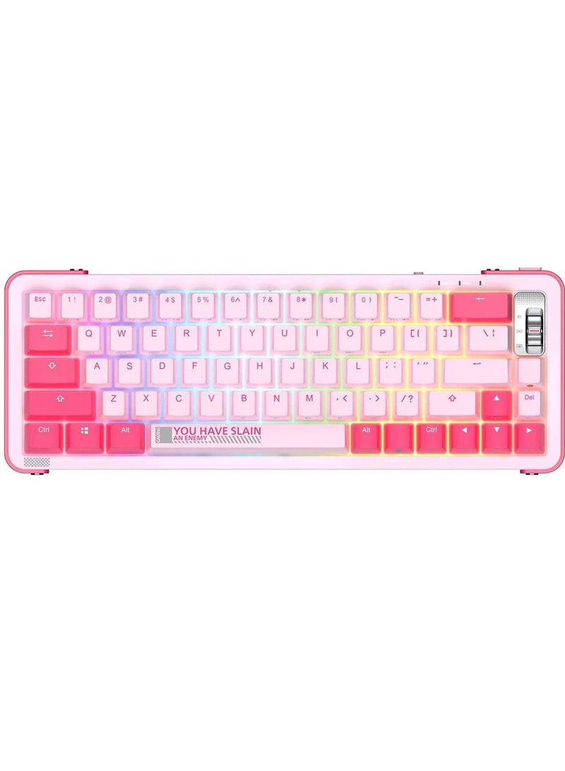 Y68 65% Hot Swappable Wireless Mechanical Keyboard with RGB Backlight Double Shot PBT Keycaps for Gamers/Mac/Win - Image 1