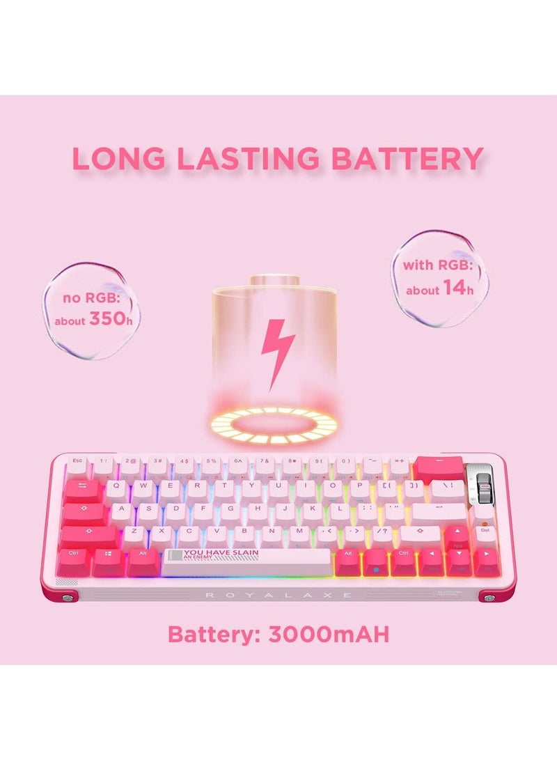 Y68 65% Hot Swappable Wireless Mechanical Keyboard with RGB Backlight Double Shot PBT Keycaps for Gamers/Mac/Win - Image 4