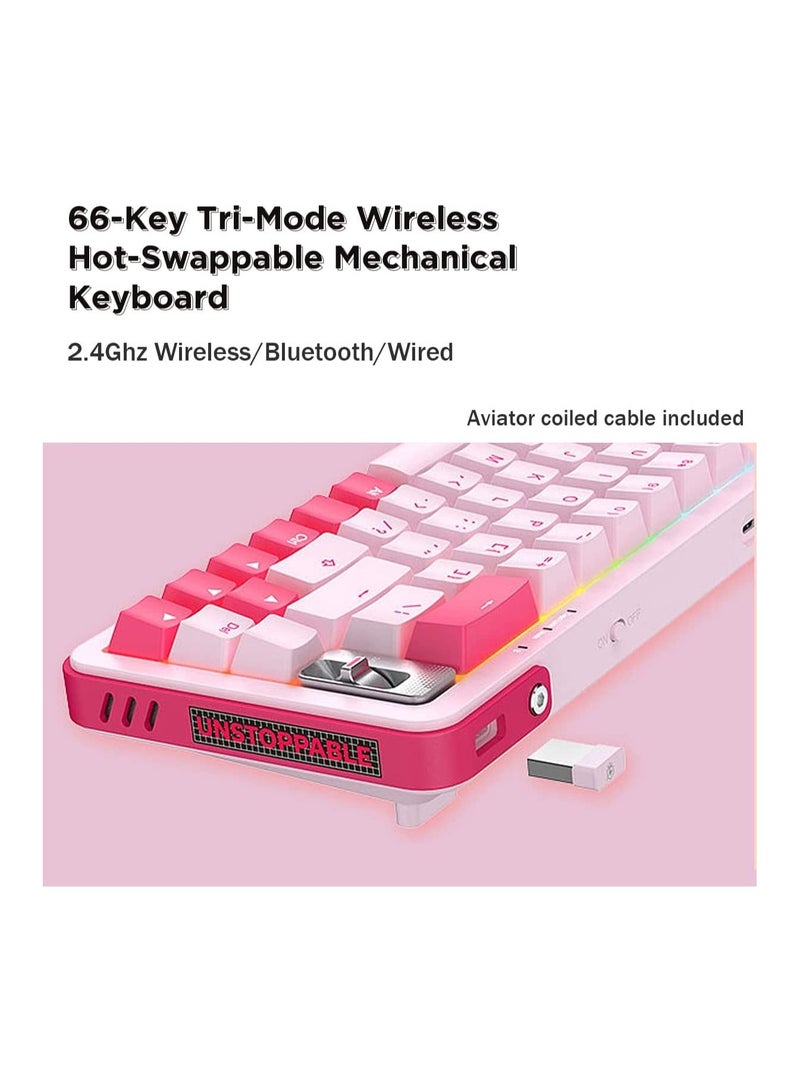 Y68 65% Hot Swappable Wireless Mechanical Keyboard with RGB Backlight Double Shot PBT Keycaps for Gamers/Mac/Win - Image 5