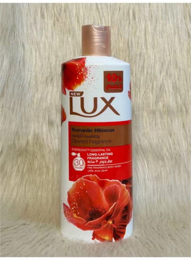 Lux Shower Gel Romantic Hibiscus 500 ml + Lofa Multi Color(Packaging may vary) - Image 2