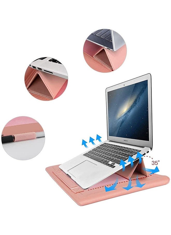 Captaintech Laptop Bag /Sleeve Case (13/14-Inches) Compatible With 3in1 (Laptop Stand,Mouse pad) MacBook Pro Notebook Pink  - Image 5