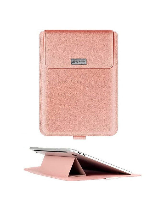 Captaintech Laptop Bag /Sleeve Case (13/14-Inches) Compatible With 3in1 (Laptop Stand,Mouse pad) MacBook Pro Notebook Pink  - Image 1