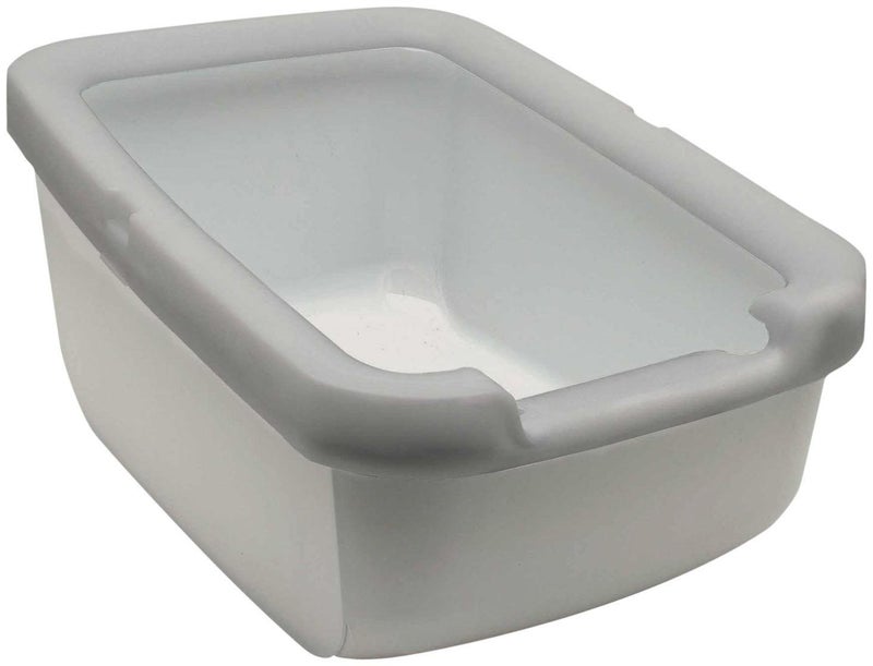 Catit Cat Litter Pan with Shield Rim – Large Open Litter Box With High Sides & Raised Back – Easy Clean, Mess-Free Design – Fits All Cat Litter Types – Gray, 22.2” x 16.3” x 11.3” - Image 1