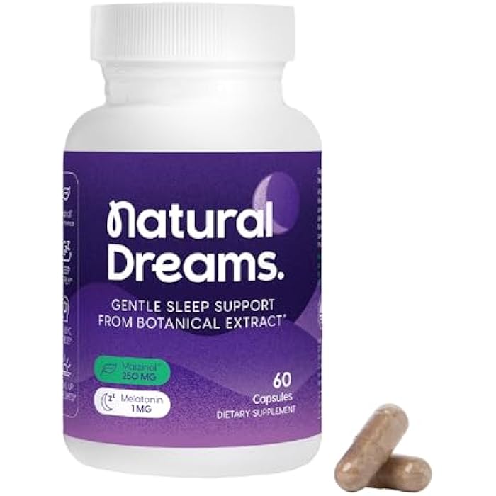Univera 1mg Melatonin, Natural Dreams, Botanical & Herbal Ingredients, Support Sleep Quality, Refresh Morning, 250mg Maizinol, Sleep Aid (60 Capsules, 30 Day Supply) - Image 1