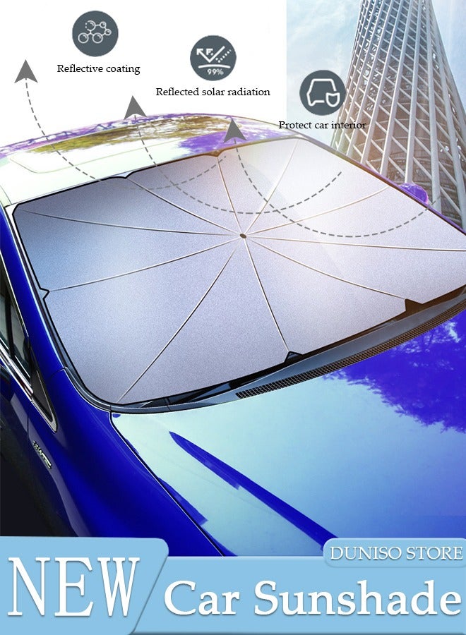 DUNISO Foldable Car Windshield Sunshade Umbrella Protect Car from UV Rays and Heat Keeps Cars Cool Sunshade Cover for Car Front Window  - Image 1