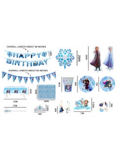 FRUITFUL PARTY Frozen Birthday Party Decorations for 10 Guests, 145pcs Frozen Disposable tableware Set  - Image 3