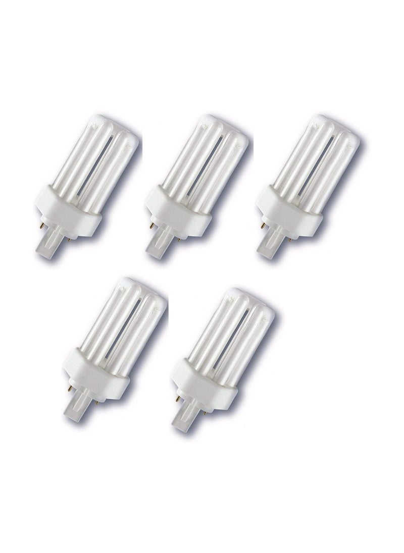 Osram - Osram Dulux T Compact fluorescent lamp 13W 830 Plus G24d, 3000k Warm White - Pack of 5 - Image 1