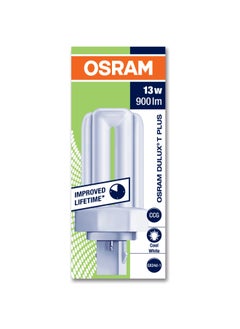 Osram Osram Dulux T Compact fluorescent lamp 13W 830 Plus G24d, 3000k Warm White - Pack of 5  - Image 3