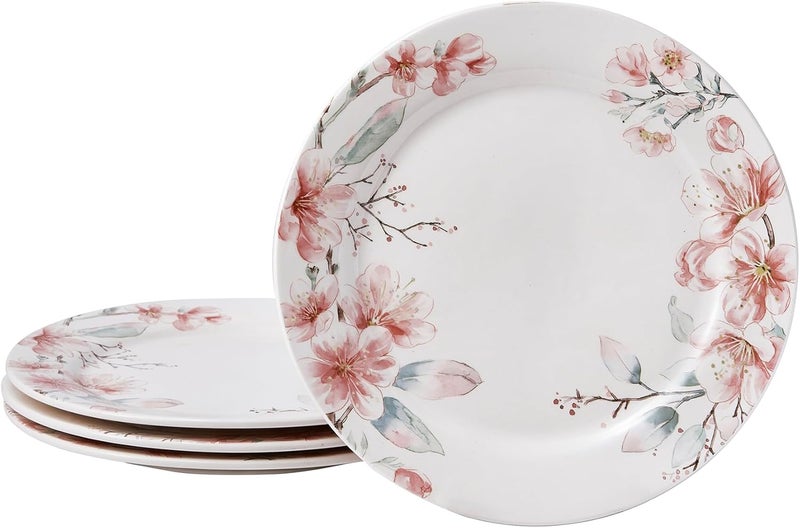 Bico Spring Sakura Dinner Plates Set of 4 11 Inch Large Ceramic Plates for Pasta Steak Stylish Serving Dishes Microwave and Dishwasher Safe Gift for Housewarming and Thanksgiving - Image 1