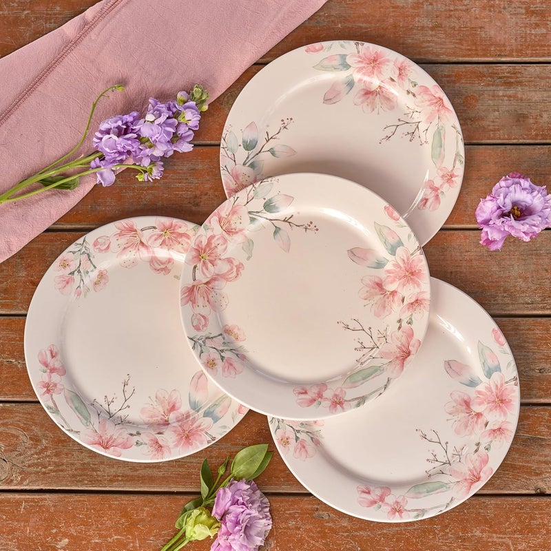 Bico Spring Sakura Dinner Plates Set of 4 11 Inch Large Ceramic Plates for Pasta Steak Stylish Serving Dishes Microwave and Dishwasher Safe Gift for Housewarming and Thanksgiving - Image 4