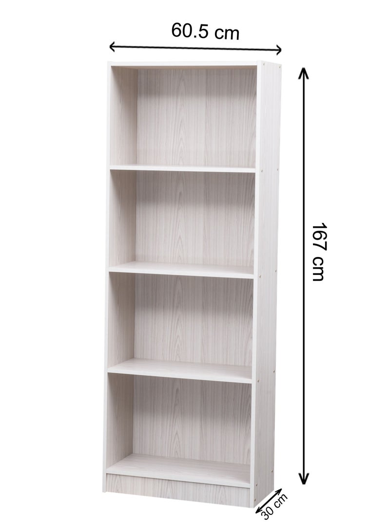 WT-EASYCARE رف كتب مكون من 4 طبقات – شيمو آش | رف كتب | رف كتب متعدد الطبقات | منظم كتب | تخزين متعدد الوظائف | رف كتب قائم بذاته | خزانة كتب | خزانة ملفات - Image 2