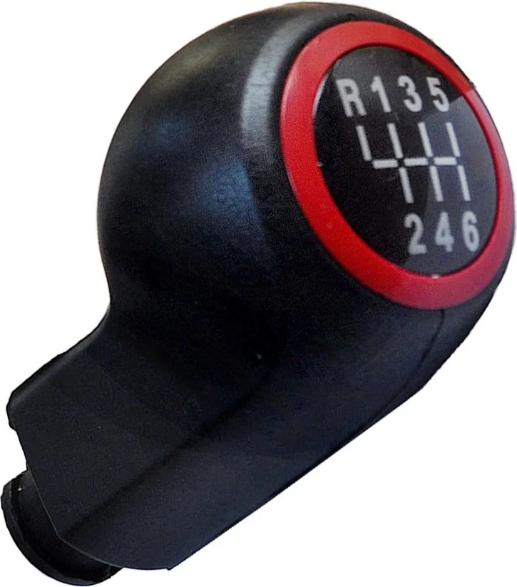 DNC Auto Part 6 Speed ​​Gear Shift Knob for Opel Astra H, Corsa D - Red