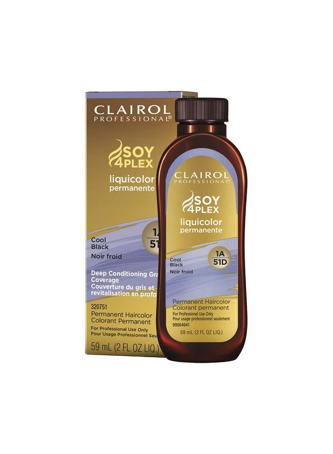 CLAIROL PROFESSIONAL Permanent Liquicolor For Dark Hair Color 1A Cool Black 2 Oz - Image 2