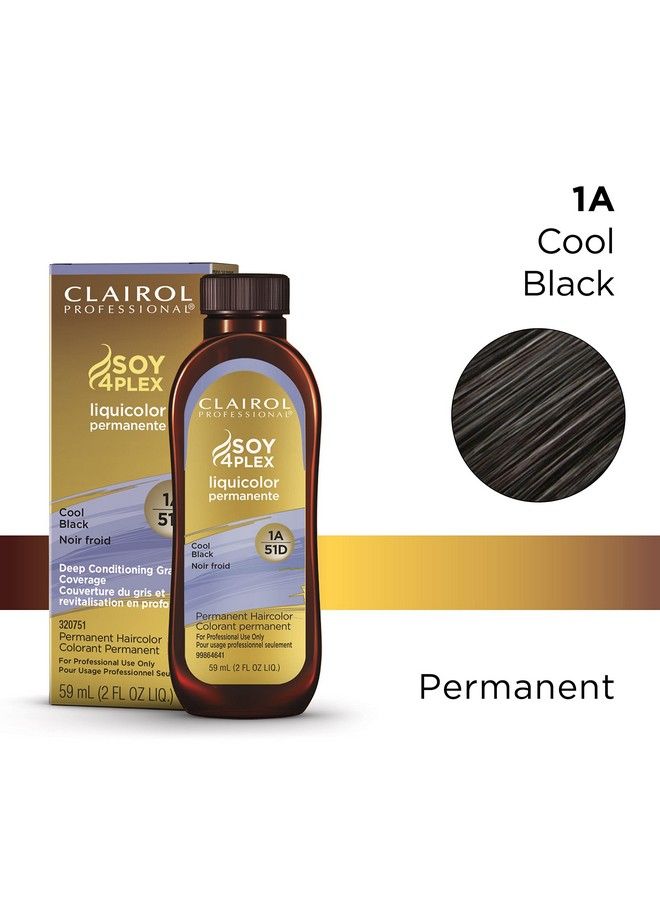 CLAIROL PROFESSIONAL Permanent Liquicolor For Dark Hair Color 1A Cool Black 2 Oz - Image 3