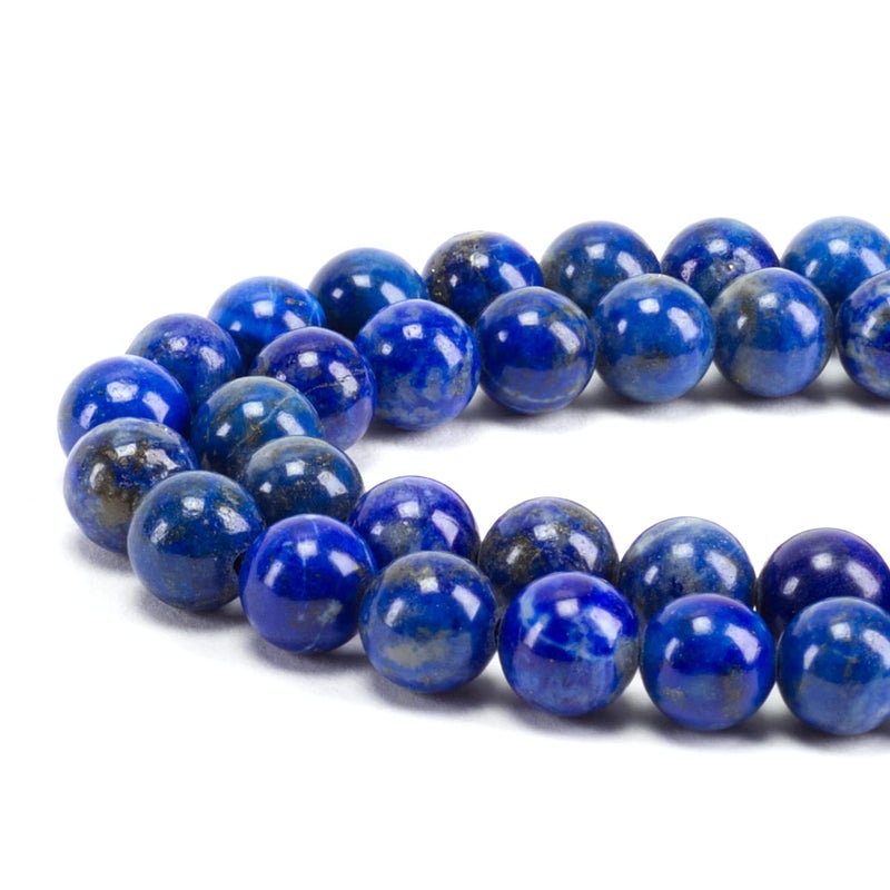 Cherry Tree Collection 100PCS 8mm Lapis Gemstone Round Beads for Jewelry Making Includes Storage Box Elastic String and Needles