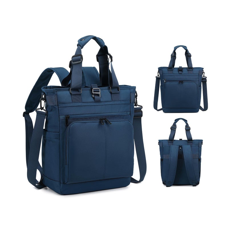 mygreen Anti Theft Travel Backpack Purse Convertible Tote Bag Crossbody Casual Backpack for 15.6" Laptop, Unisex Laptop Tote Shoulder Bag with Multiple Pockets for Work Travel Gym Blue - Image 1