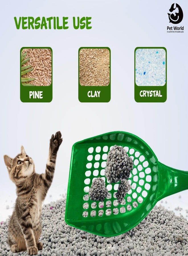 PET World Cat Litter Scooper| Large Scoop Size | Easy and Convenient to Use | for Quick & Hygienic Waste Removal | Effortless Clean-Up| Highly Durable Cat Poop Scooper | Green| - Image 4