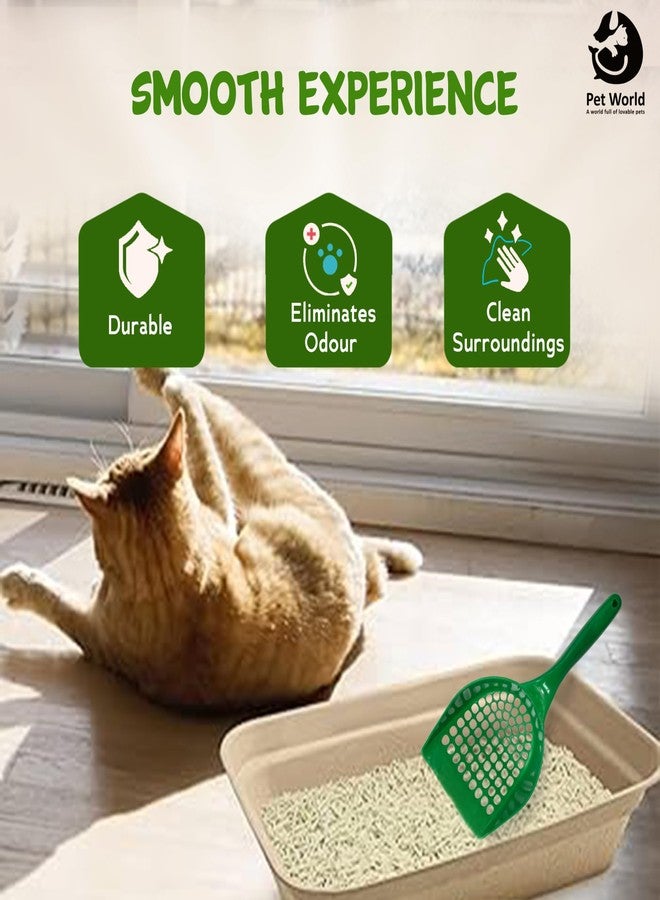 PET World Cat Litter Scooper| Large Scoop Size | Easy and Convenient to Use | for Quick & Hygienic Waste Removal | Effortless Clean-Up| Highly Durable Cat Poop Scooper | Green| - Image 5