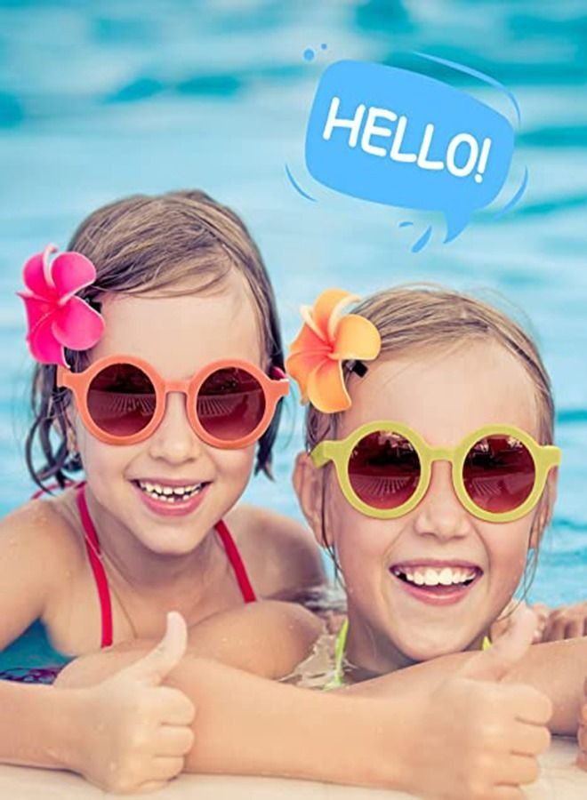 Kids Sunglasses, Retro Cute Round Sunglasses for Kids Girls Boys Sunnies UV400 Protection Sun Glasses, Flexible Frame for Girls Boys Age 2-10 Morandi Sunglasses Fashion Beach Holiday (Orange+Yellow) - Image 3