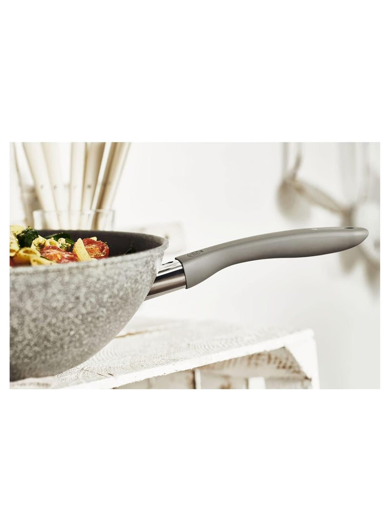 Ballarini مقلاة موراتنو 28 سم. طلاء جرانيتيم غير لاصق 5 طبقات. خالية من PFOA. مقاومة للخدوش. آمنة للاستخدام في الفرن حتى 160 °. مؤشر توفير الطاقة: ثيرمو بوينت. مناسبة لجميع أنواع المواقد. مصنوعة في إيطاليا. - Image 2